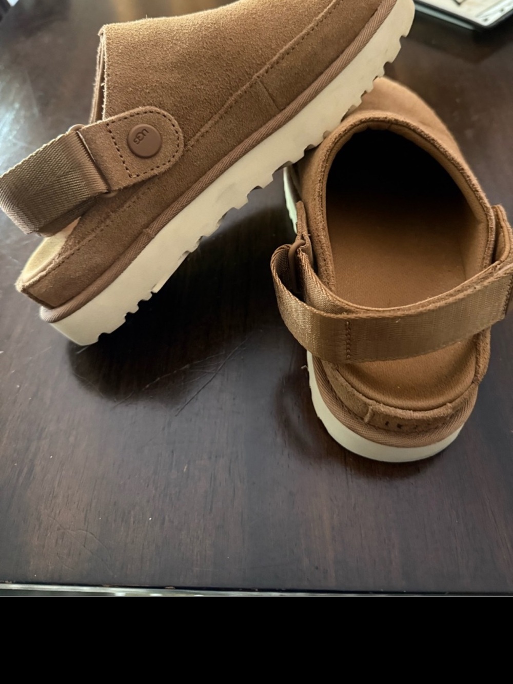 Woman’s UGG sand suede, sling back mules, clogs